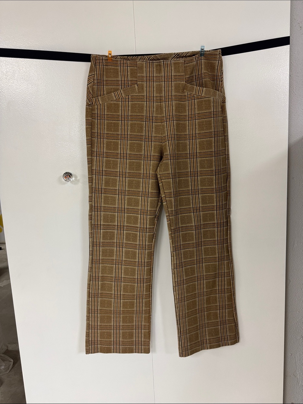 Liverpool Plaid Pants in Tan and Brown